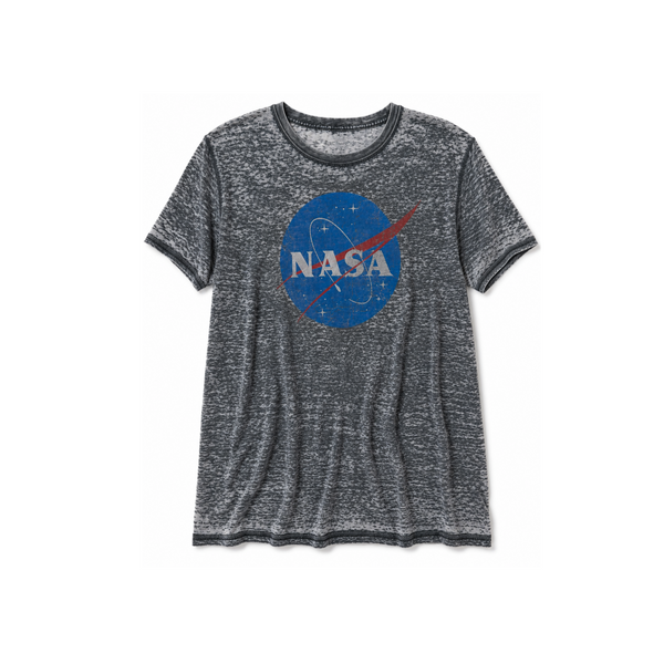 Grey Acid Wash 'NASA' Graphic T-Shirt