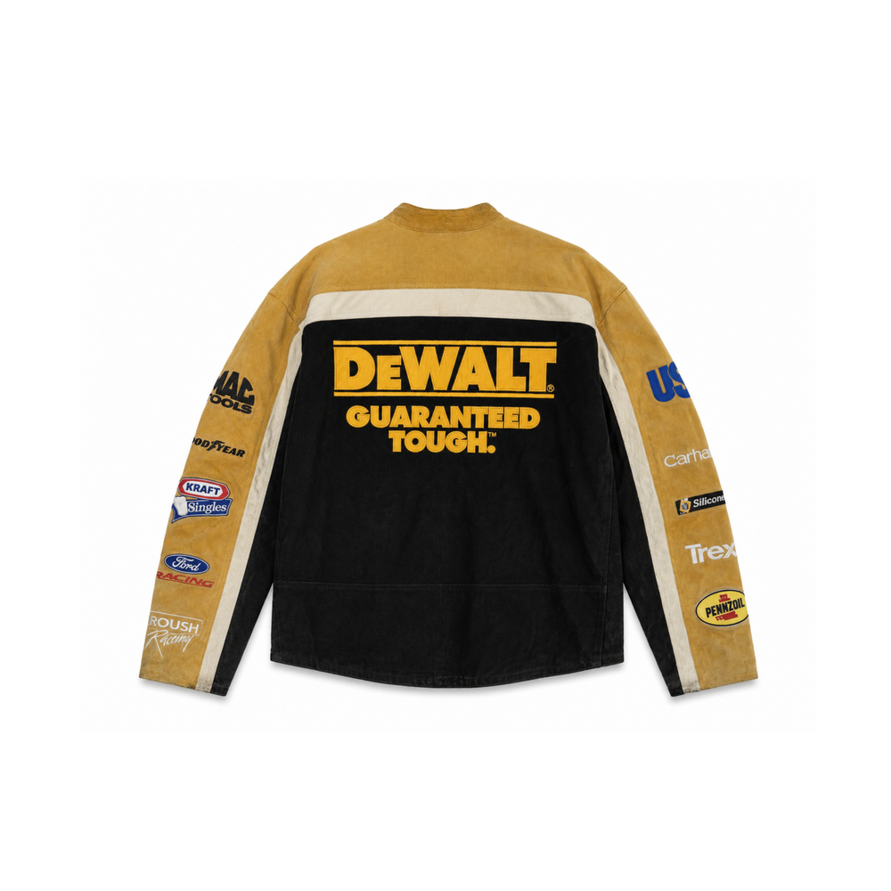 Vintage Yellow Dewalt 'Matt Kenseth #17' Racing Leather Jacket