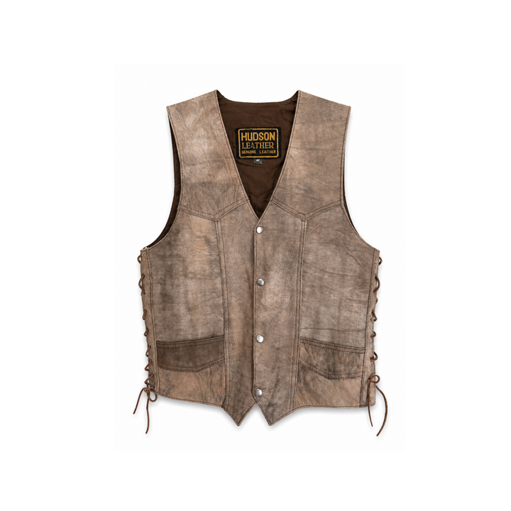 Stone/Tan Harley Davidson Leather Vest &amp; Chaps (MATCHING SET)