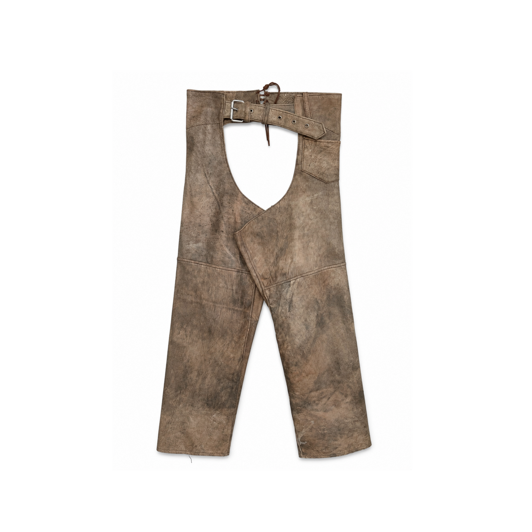 Stone/Tan Harley Davidson Leather Vest &amp; Chaps (MATCHING SET)