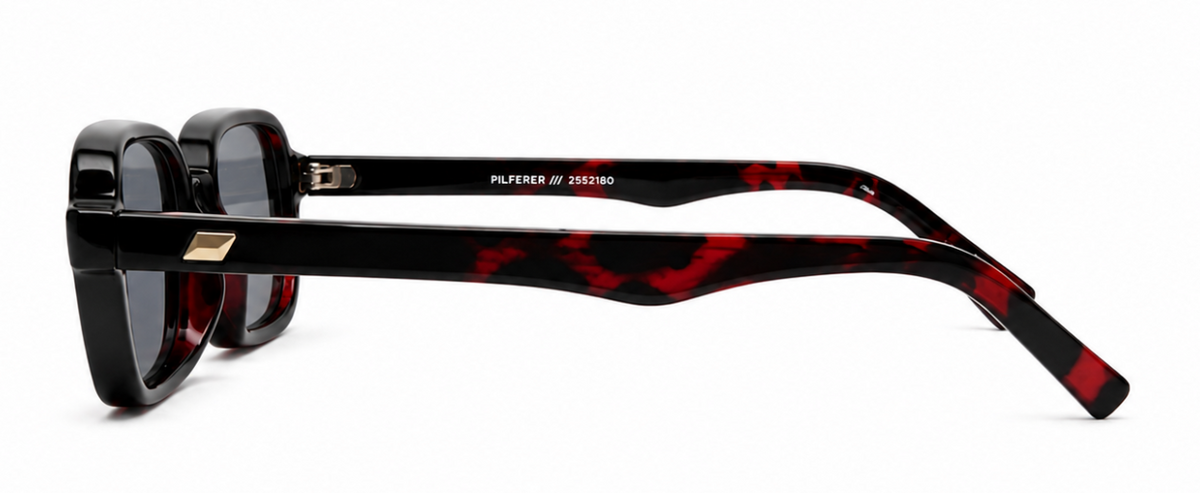 Red 'Tortoise Shell Rectangular' Sunglasses