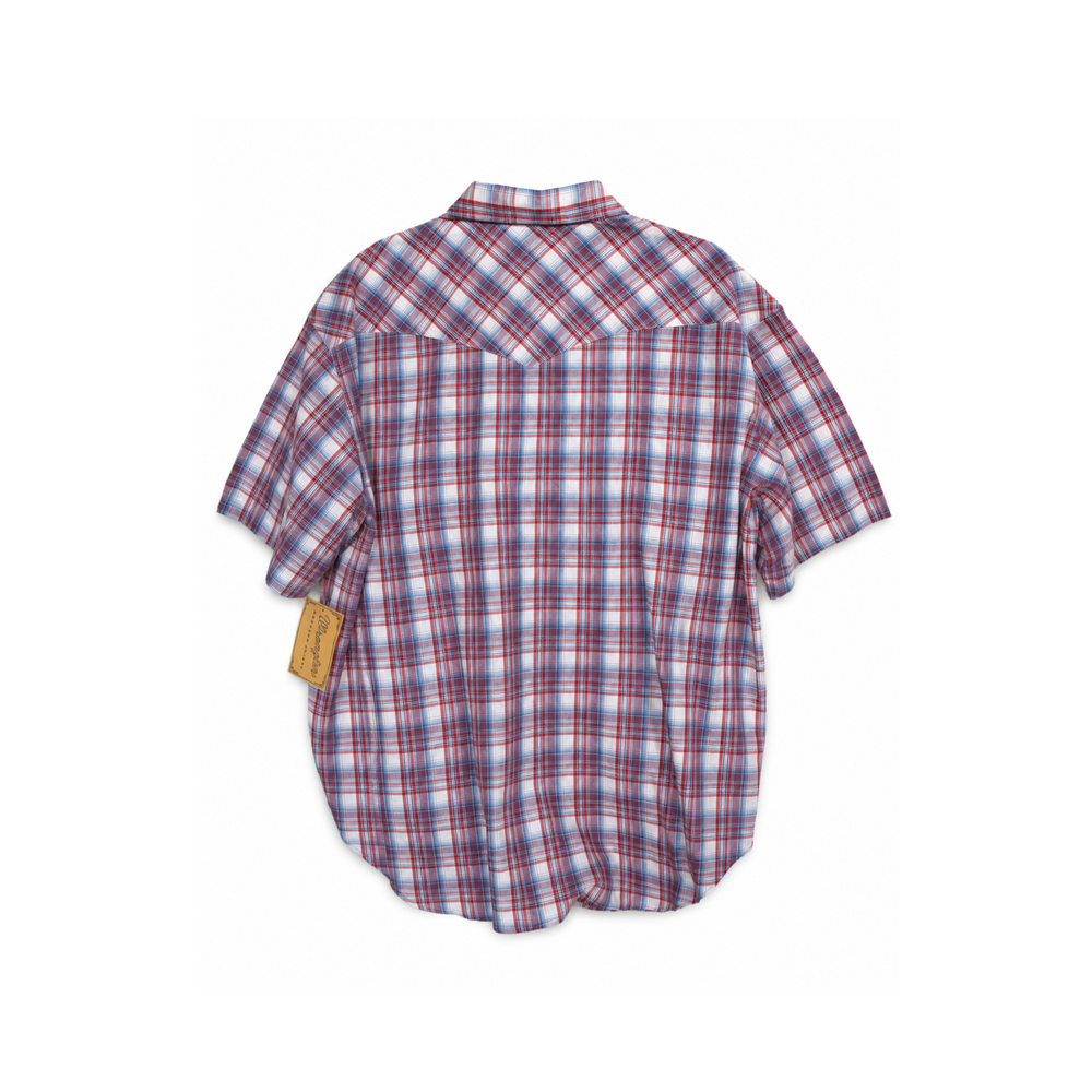 Wrangler Pearl Snap Button Western Red Plaid Checkered Shirt