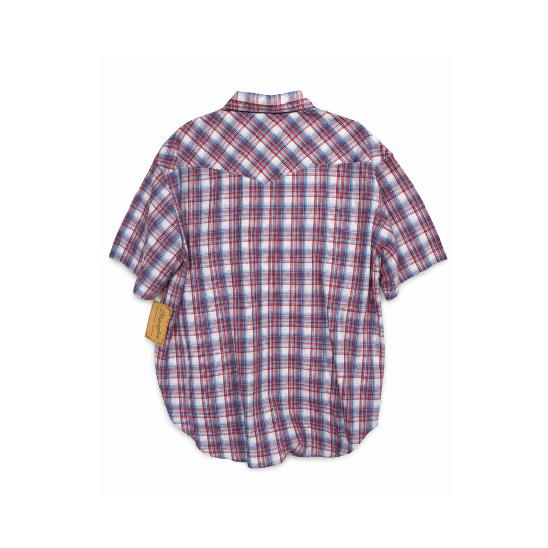 Wrangler Pearl Snap Button Western Red Plaid Checkered Shirt