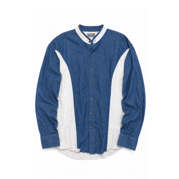 Vintage Express Rider Denim Colorblock Button-Down Shirt