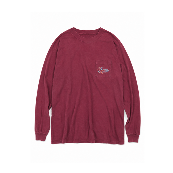 Vintage Burgundy Harley Davidson Long Sleeve Pocket Tee
