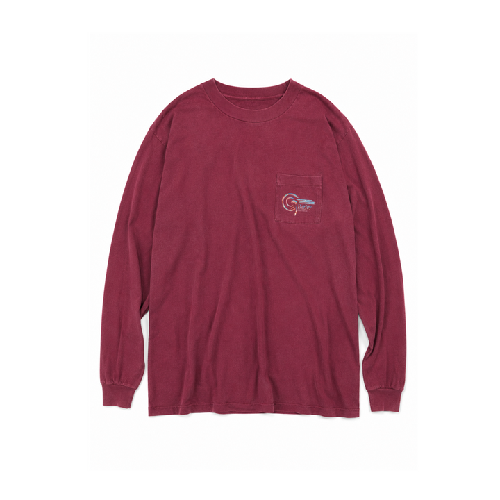 Vintage Burgundy Harley Davidson Long Sleeve Pocket Tee