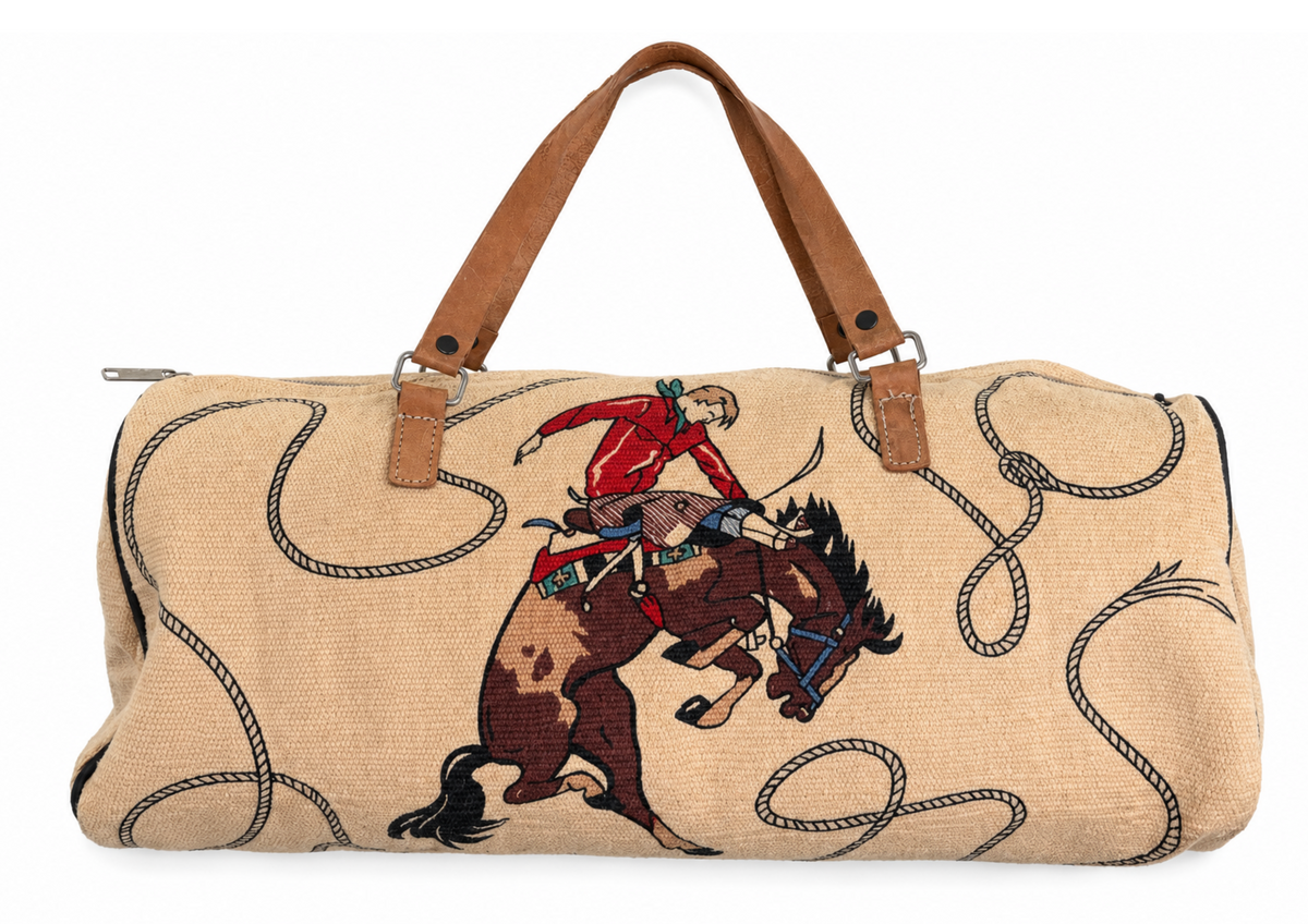 Hand-Stitched Western Rodeo Tote Bag