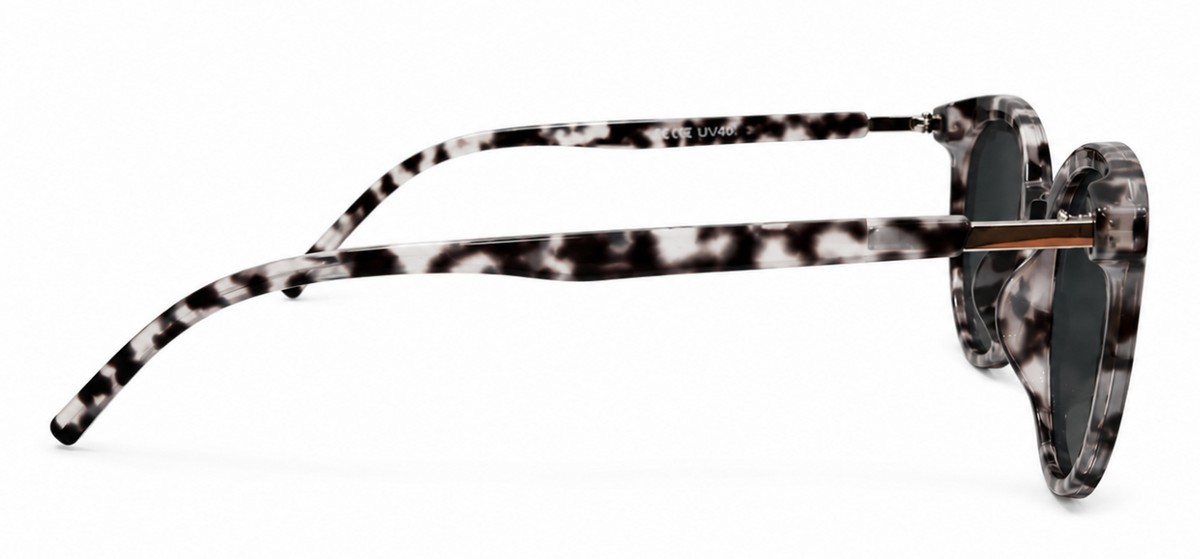 Grey 'Tortoise Shell Round Wayfarer' Sunglasses