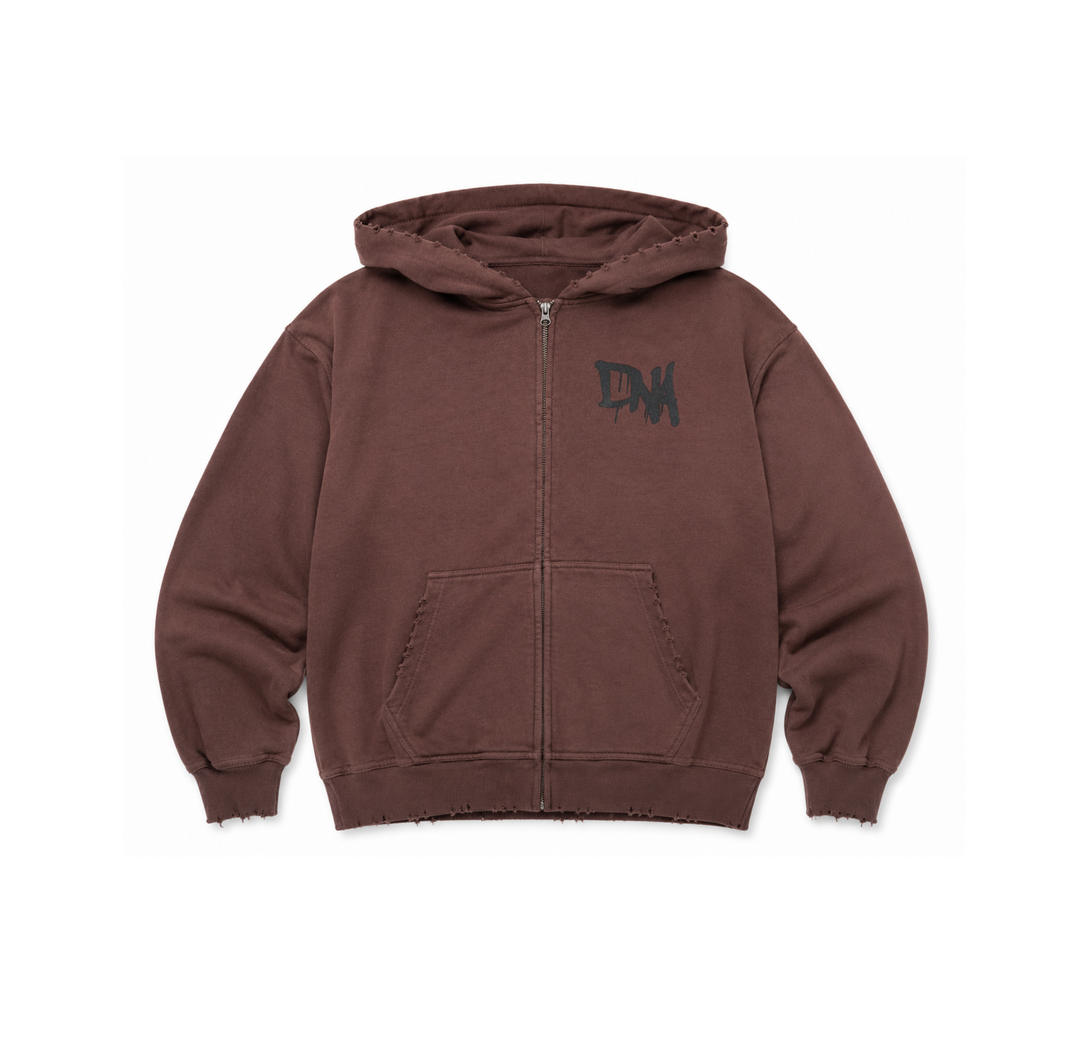 The Overspray Zip Up Hoodie - Tobacco Brown