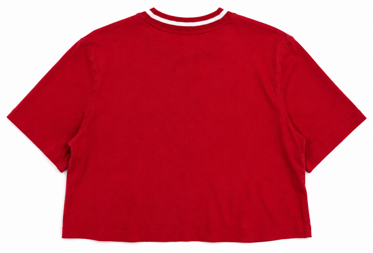 Adidas Originals Women's Red Cropped Trefoil Logo