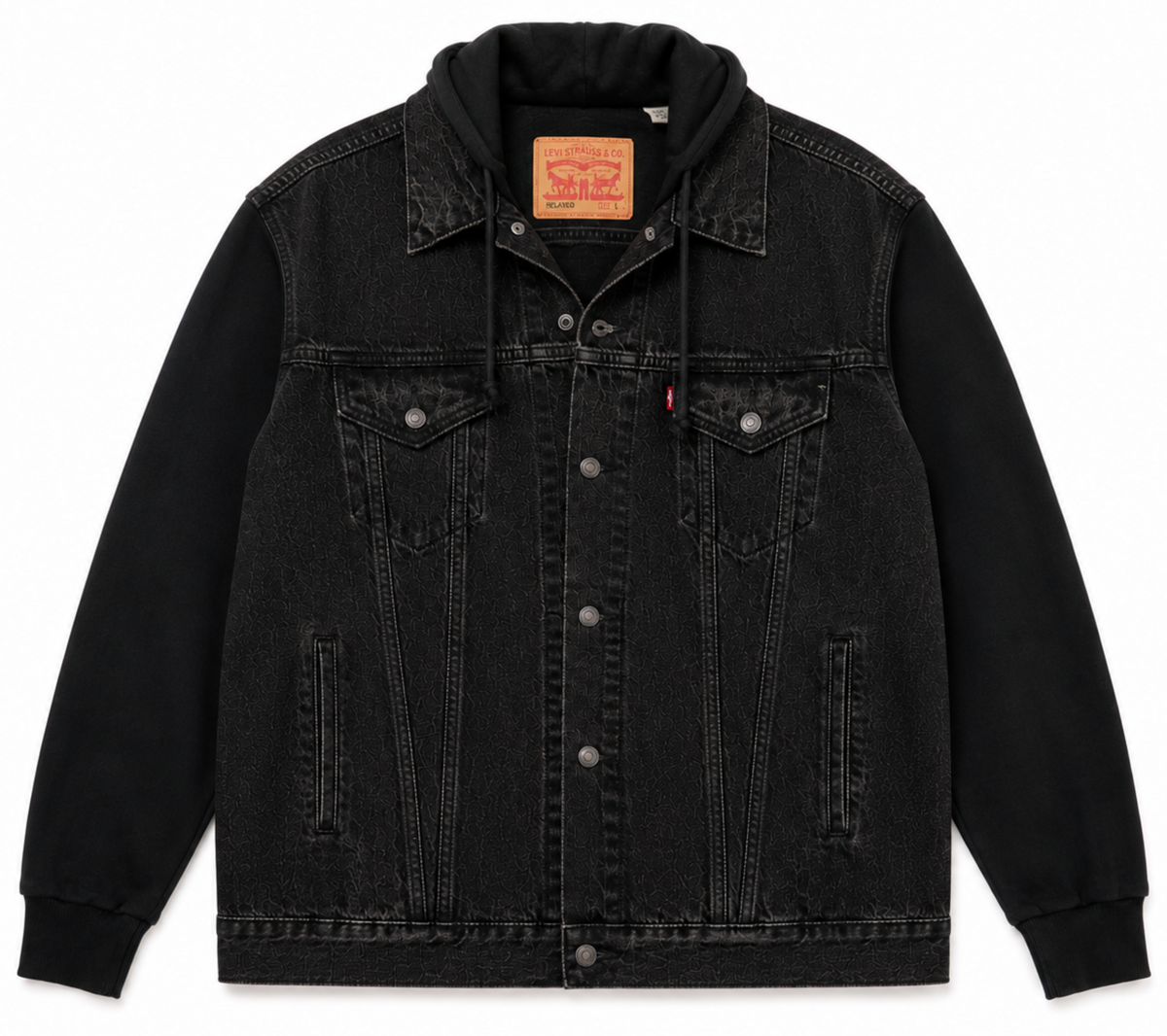 Levi's Black Hooded Sweatshirt/Denim Jacket