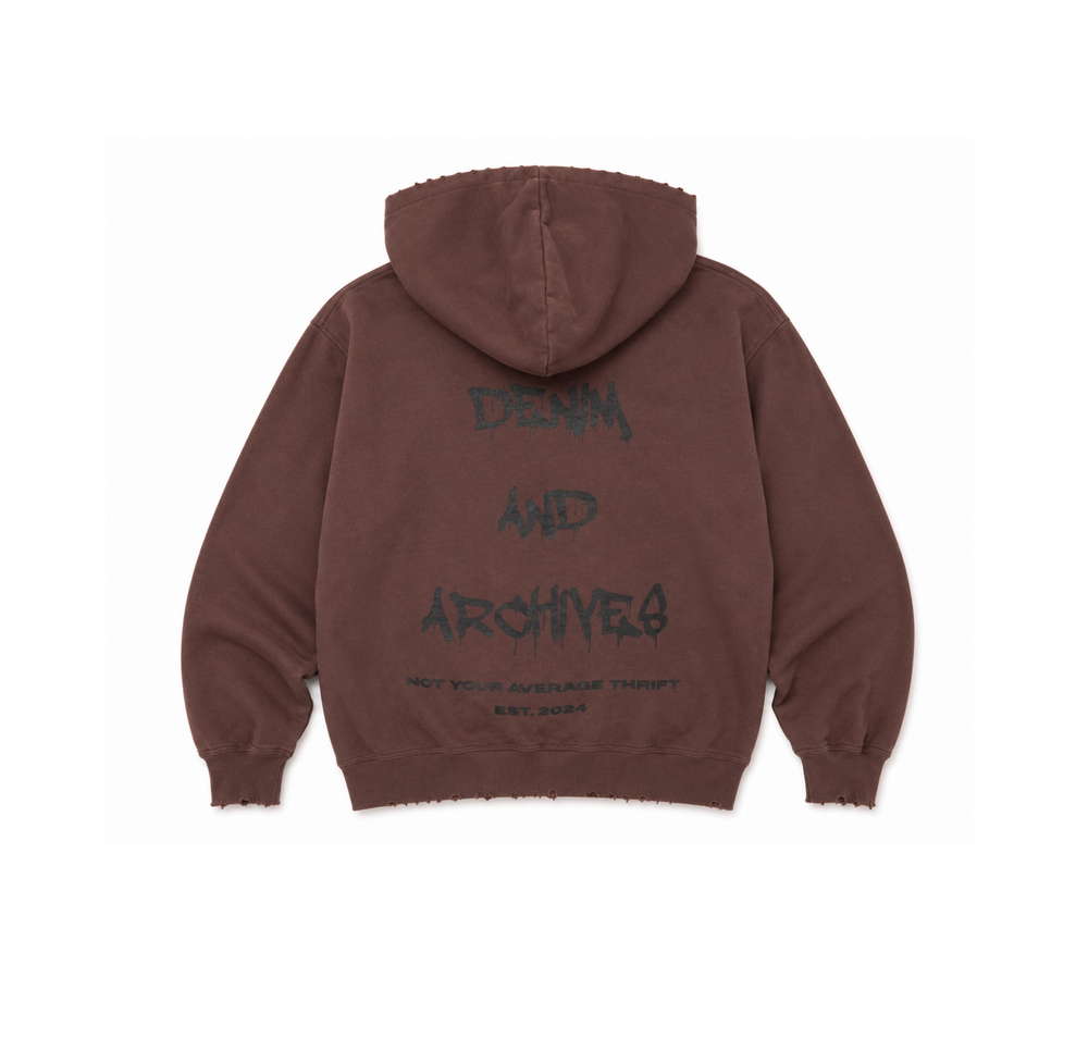 The Overspray Zip Up Hoodie - Tobacco Brown