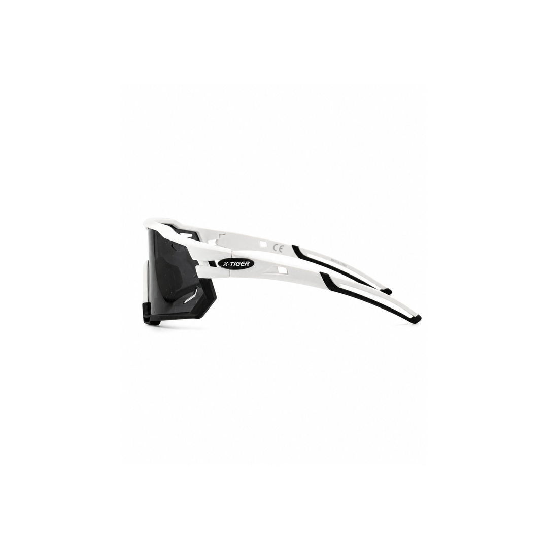 X-Tiger White &amp; Black Smoke Shield Sport Sunglasses