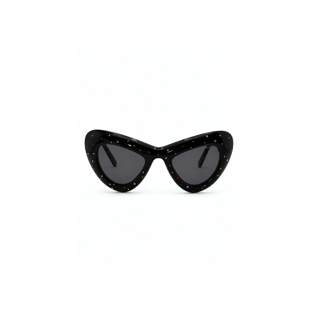 Marc Jacobs Black with Rainbow Sparkles Cat Eye Sunglasses