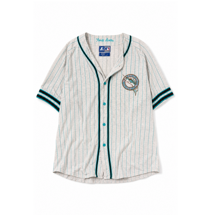 Vintage Florida Marlins MLB Grey Pinstripe Baseball Jersey