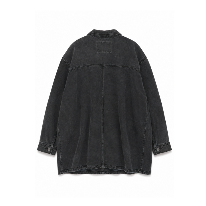 Avenue Blues Black Denim Mid-Cut Trench Coat