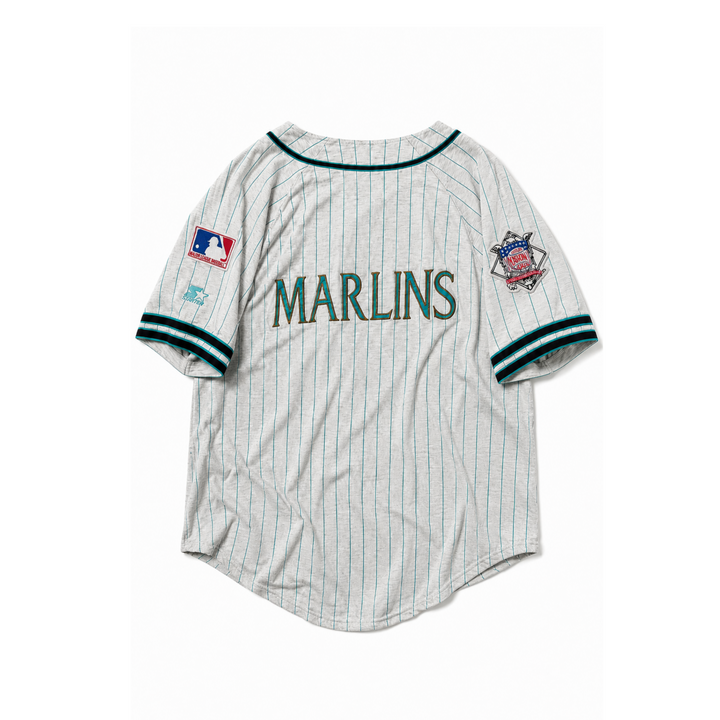 Vintage Florida Marlins MLB Grey Pinstripe Baseball Jersey
