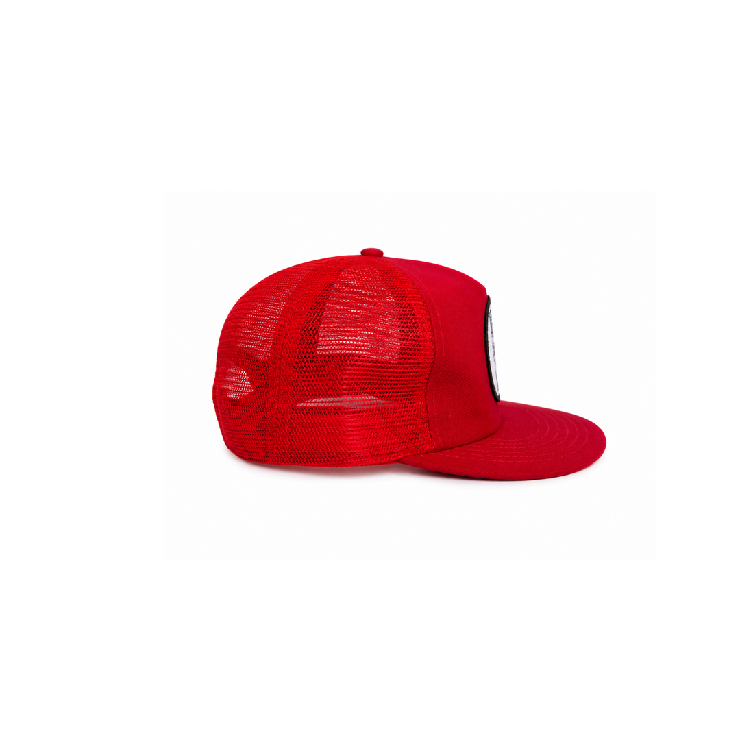 Vintage Red Construction Worker Trucker Hat