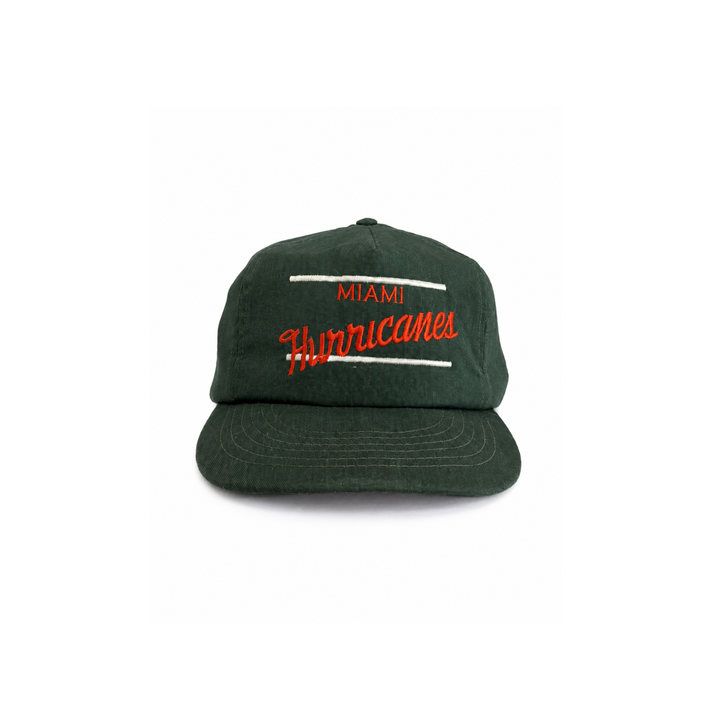 Vintage Green Miami Hurricanes Flatbrim Hat