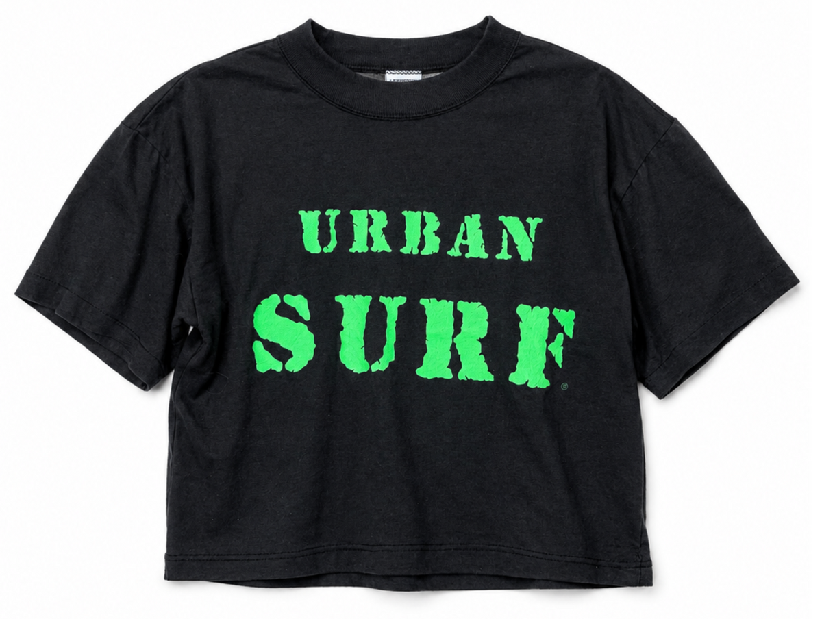 Vintage 90's Urban Surf Neon Green Crop Top