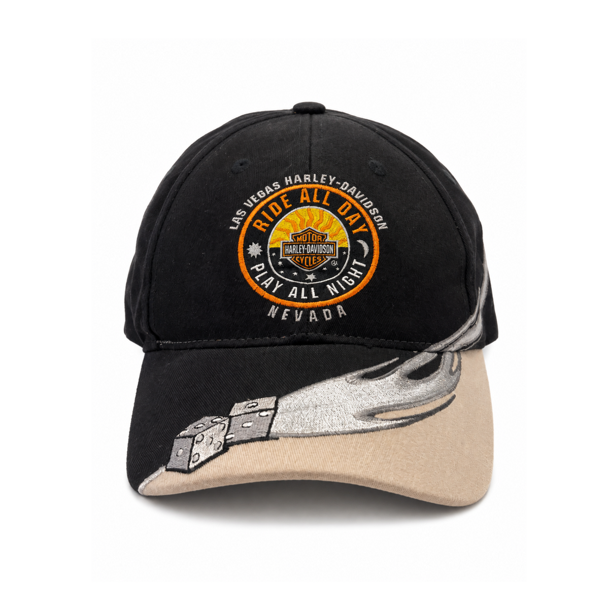 Tan & Black Harley Davidson 'Dice' Hat