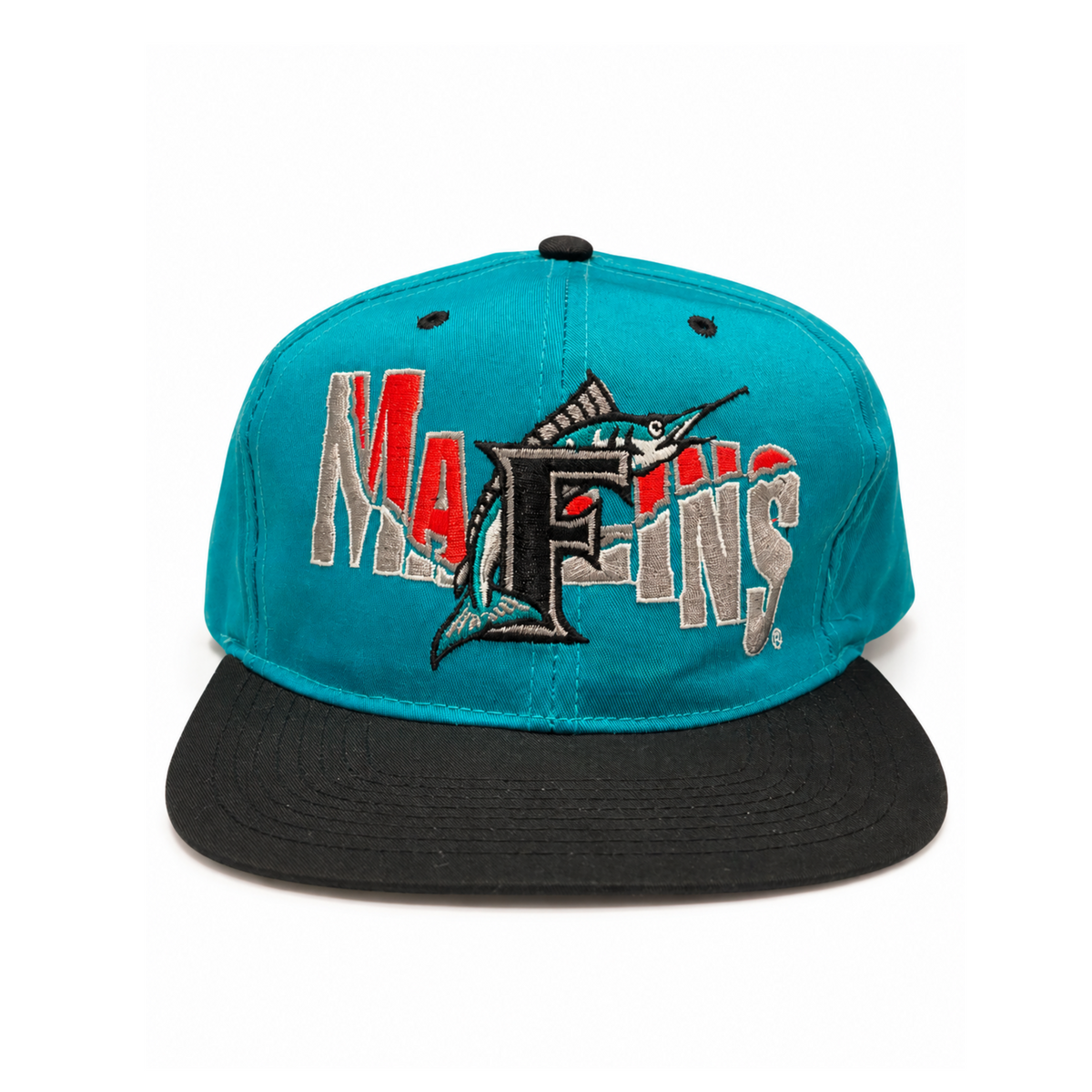 Teal & Orange Miami Marlins Embroidered Flat Brim