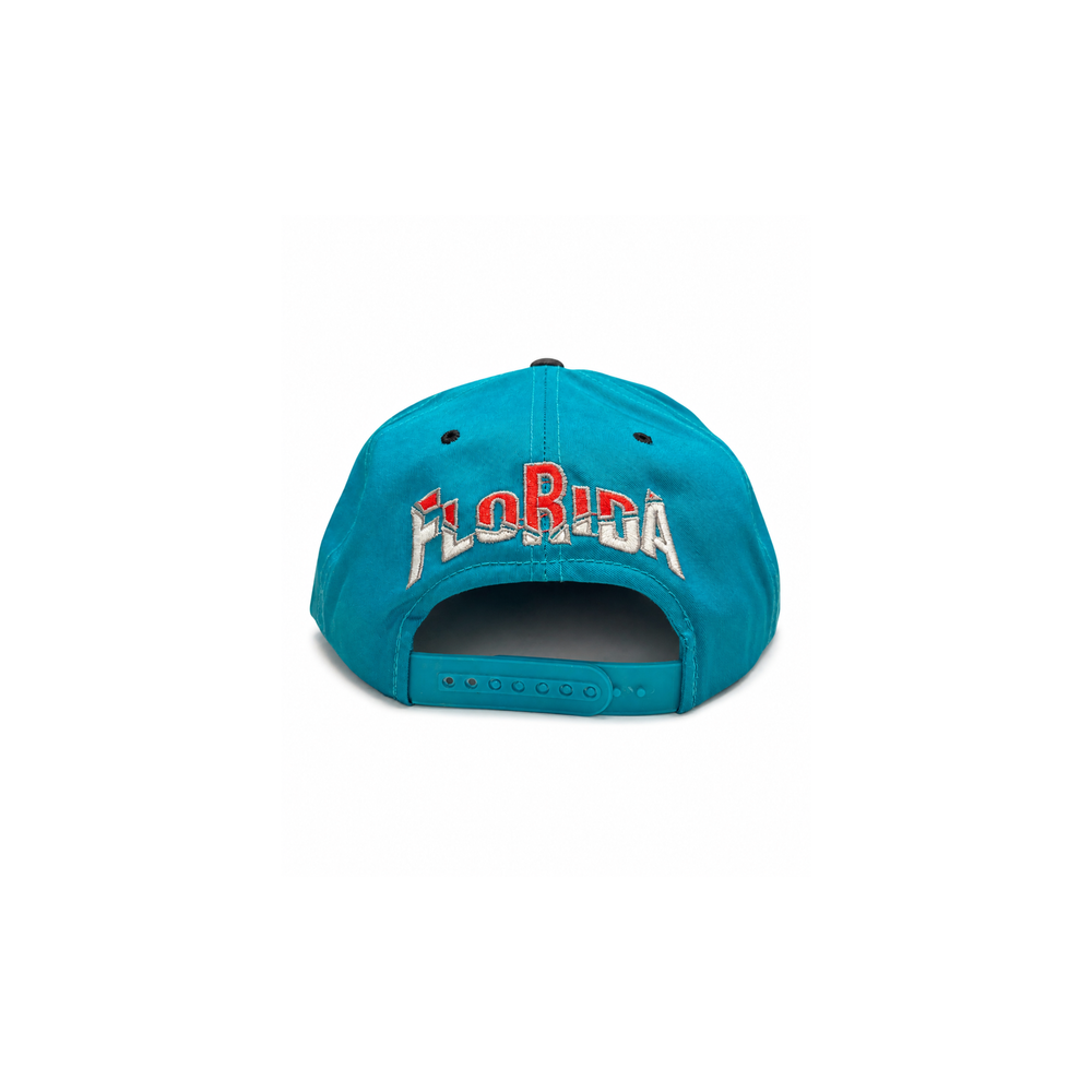 Teal & Orange Miami Marlins Embroidered Flat Brim