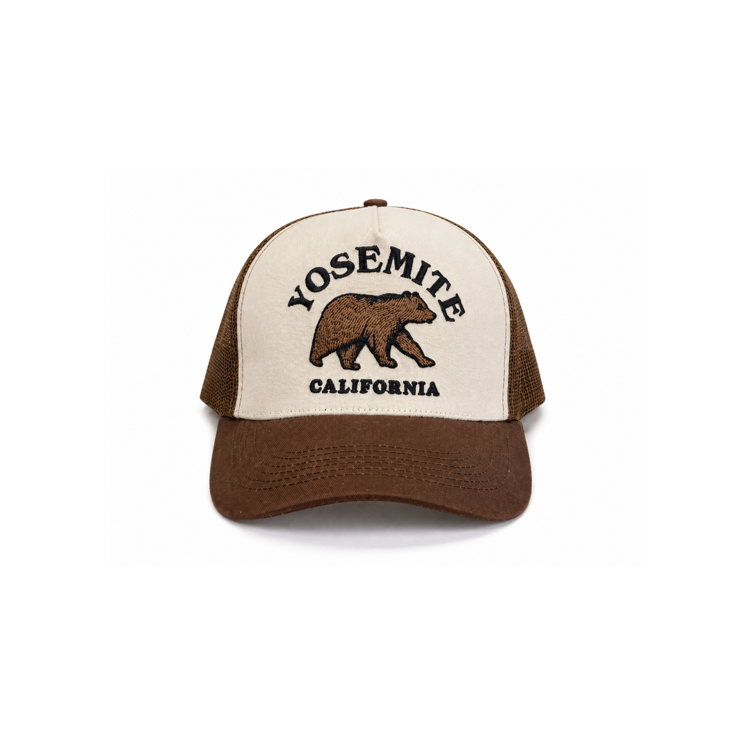 Yosemite California Brown Bear Trucker Hat