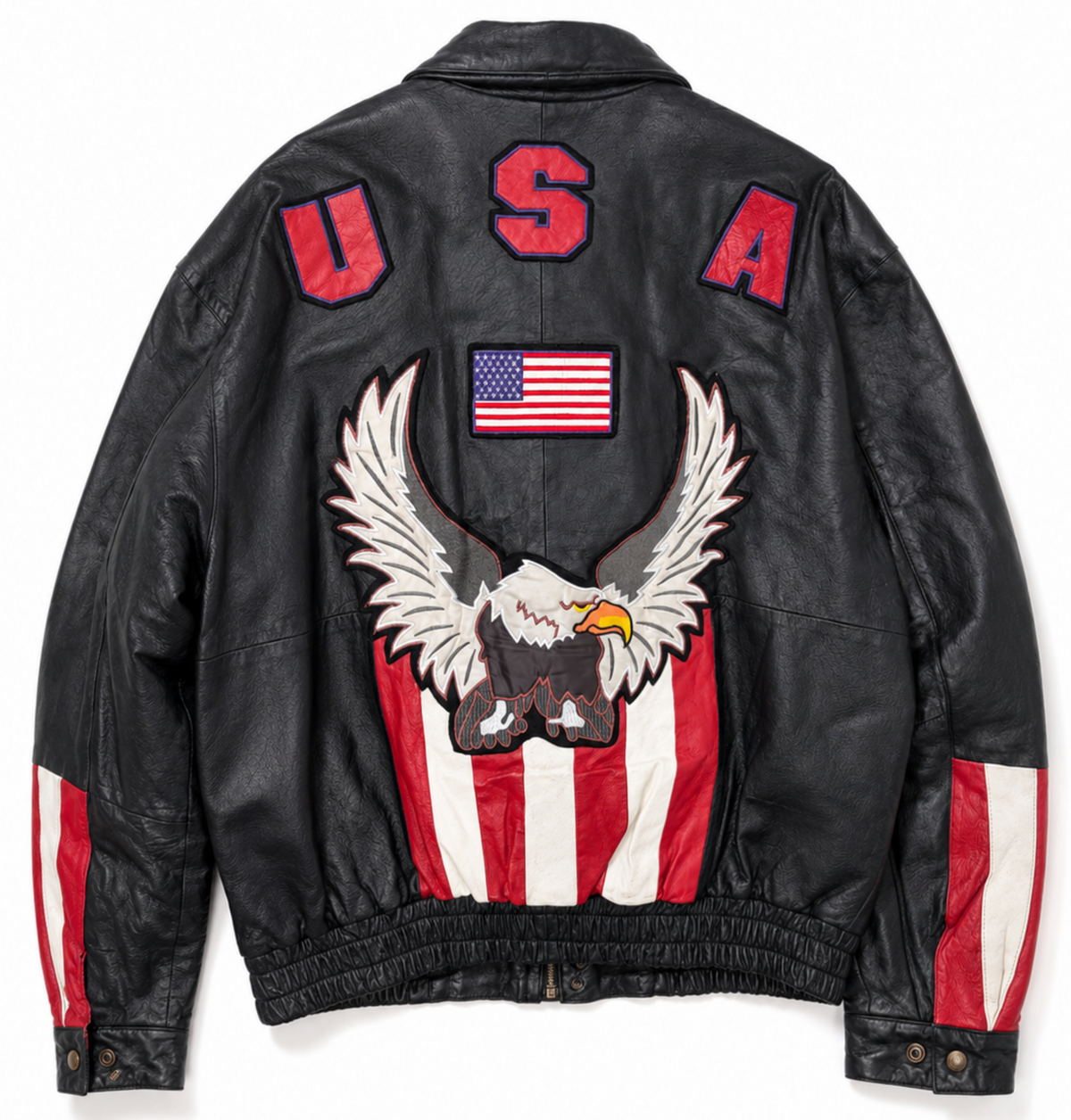 USA Leather American Eagle Flag Leather Jacket