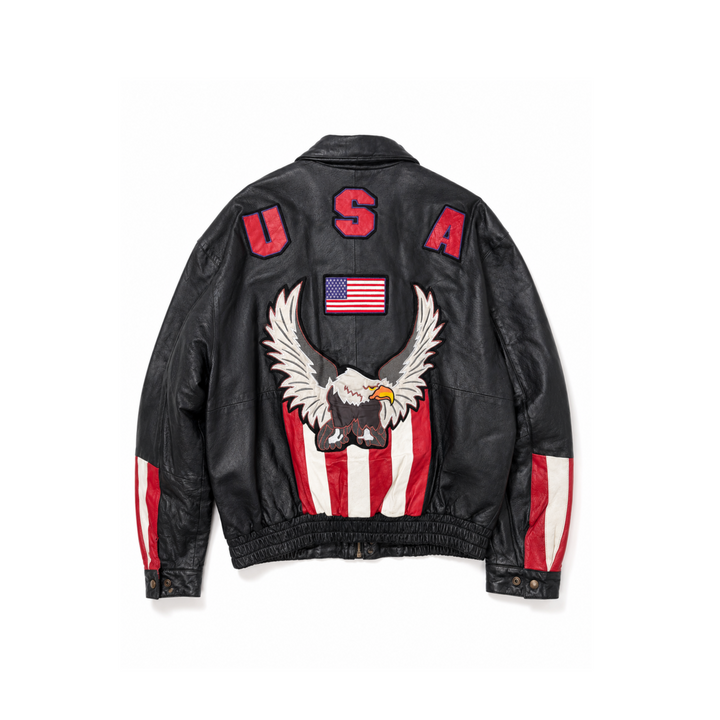 USA Leather American Eagle Flag Leather Jacket