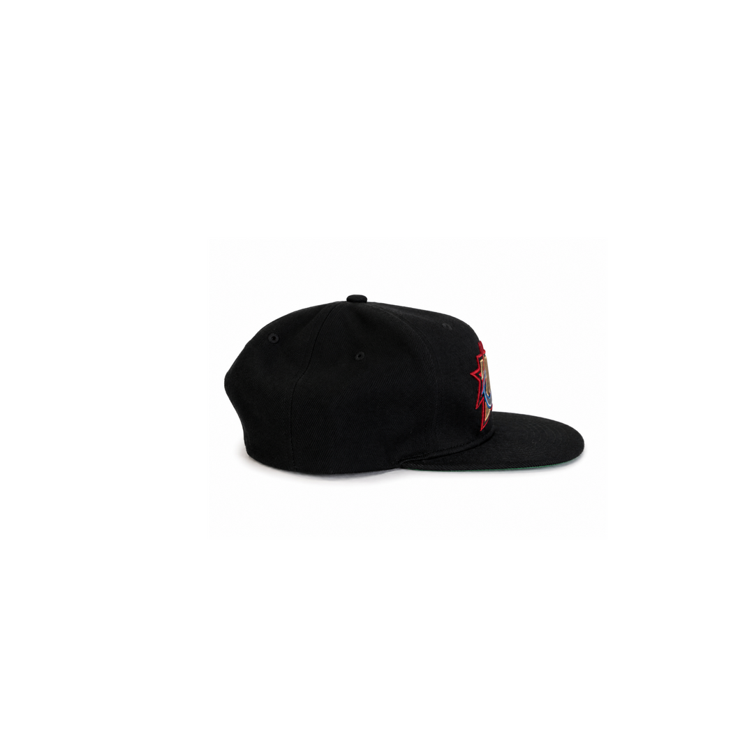Vintage Black Mitchell &amp; Ness 76ers Flat Brim Hat