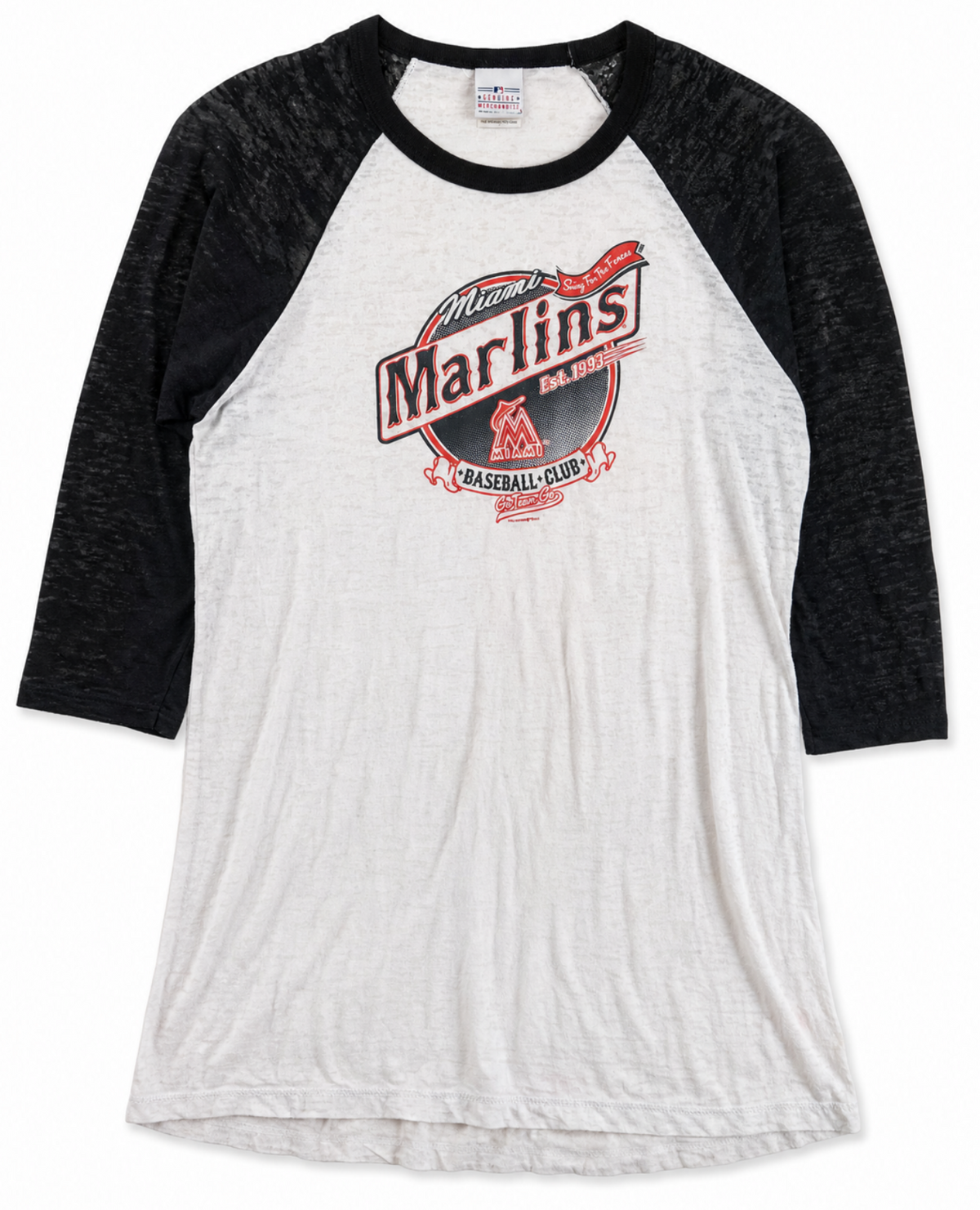 Miami Marlins Burnout Raglan T-Shirt