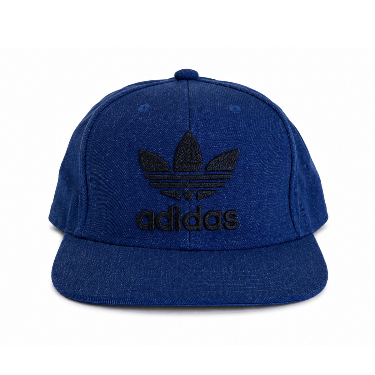 Adidas Embroidered 'Trefoil Logo' Blue Denim Adjustable Snapback Hat