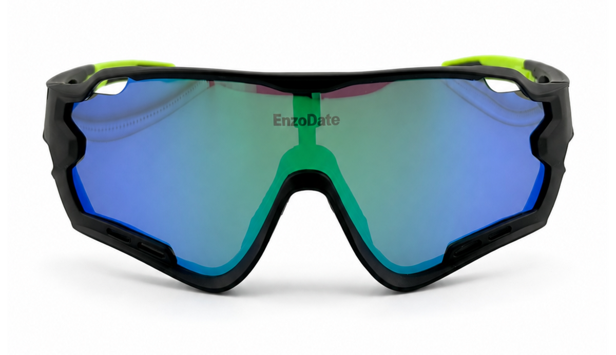 EnzoDate Electric Blue Shield Sunglasses