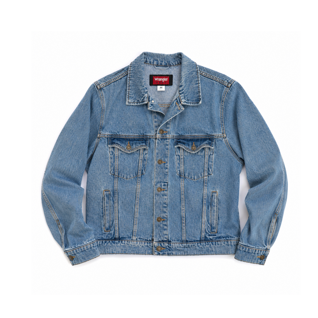 Vintage Wrangler Medium-Wash Denim Trucker Jacket