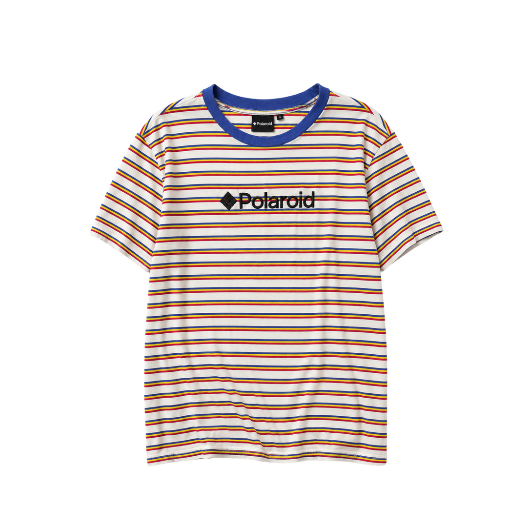 Vintage Polaroid Cameras Striped T-Shirt