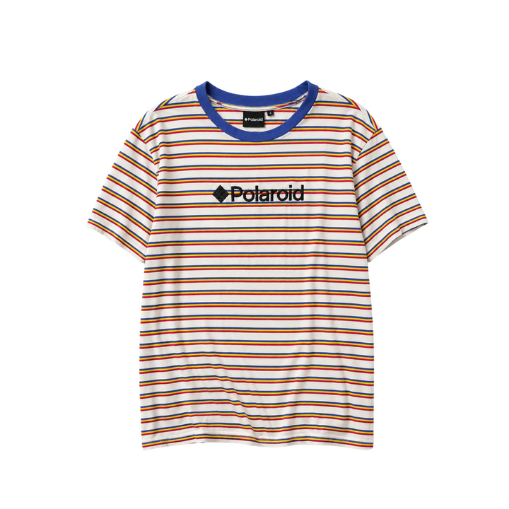 Vintage Polaroid Cameras Striped T-Shirt