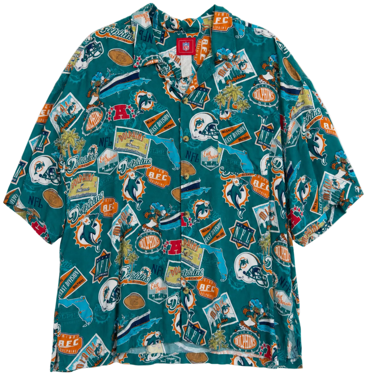 Vintage Miami Dolphins Hawaiian Button-Up Shirt
