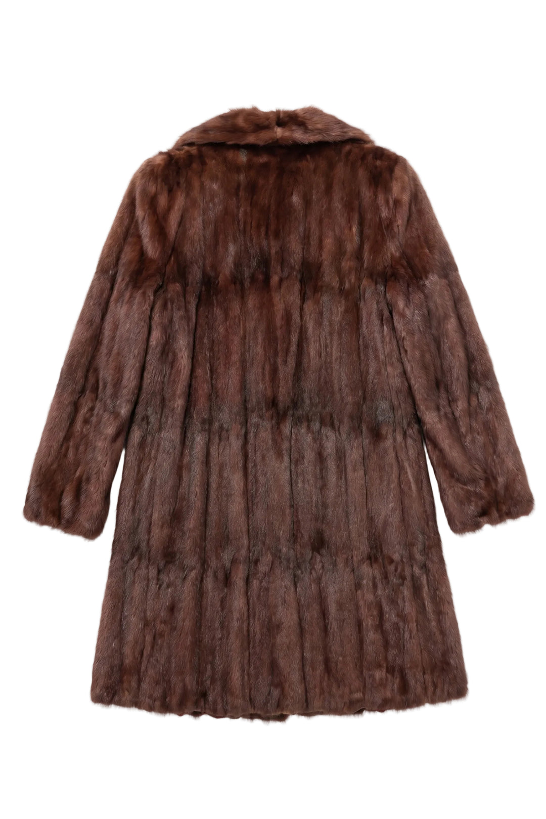 Brown fur coat on a white background