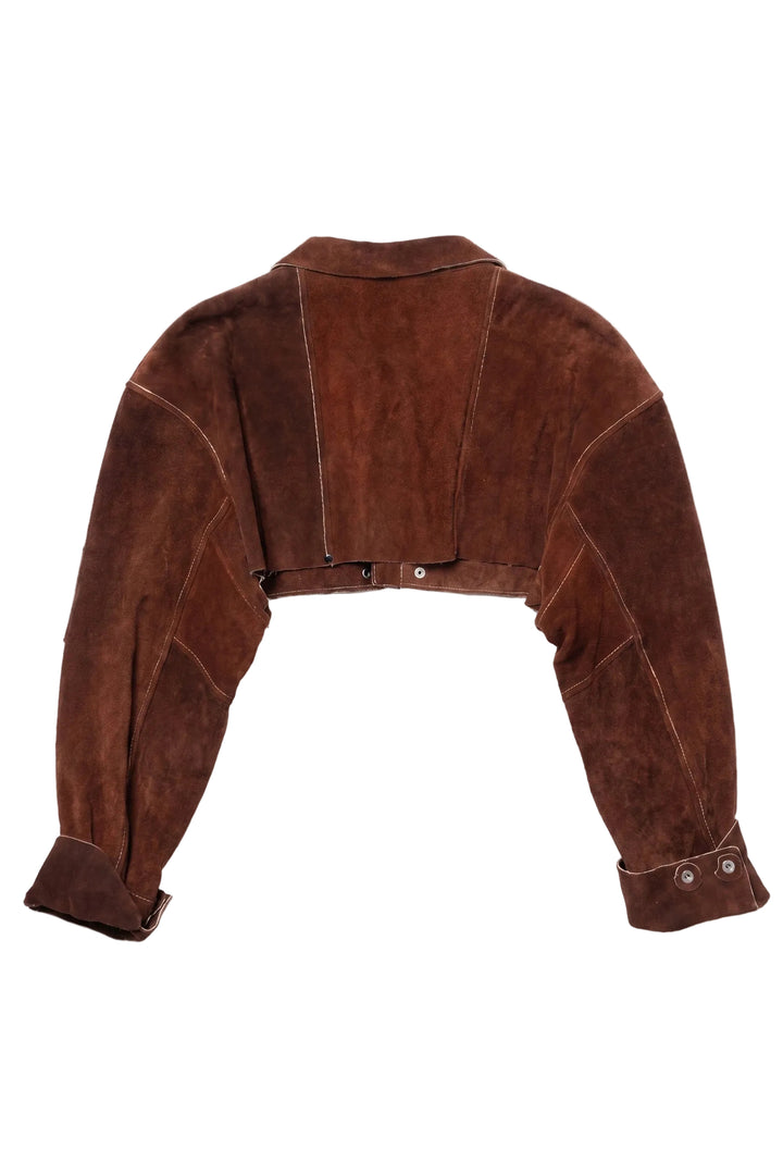 Eulangde Brown Cropped Jacket
