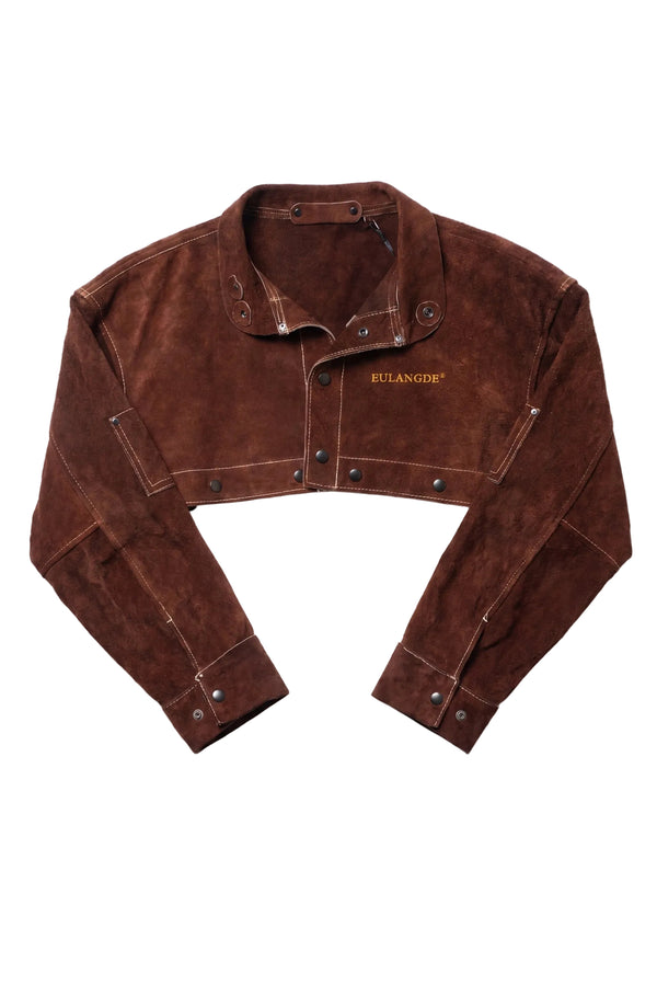 Eulangde Brown Cropped Jacket