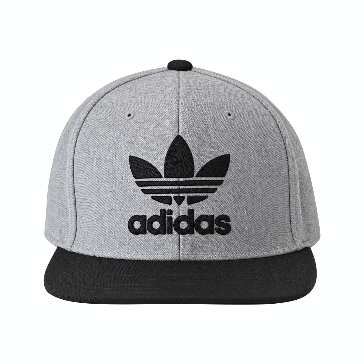 Grey & Black Adidas Black Rim Snapback Hat