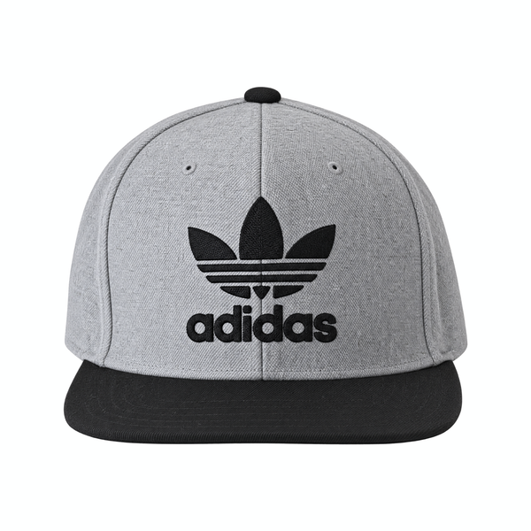 Grey & Black Adidas Black Rim Snapback Hat