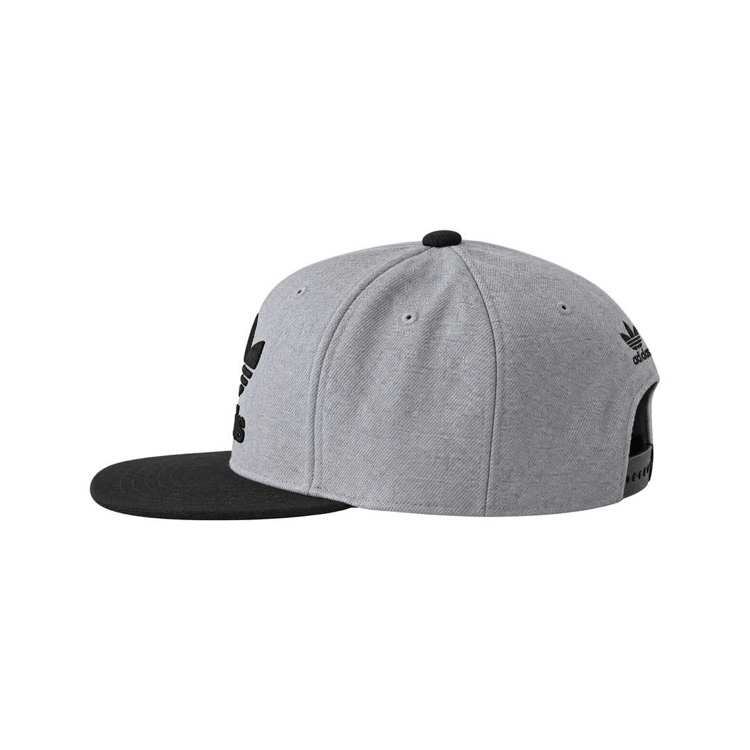 Grey &amp; Black Adidas Black Rim Snapback Hat
