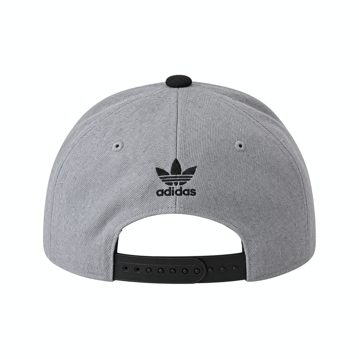 Grey &amp; Black Adidas Black Rim Snapback Hat