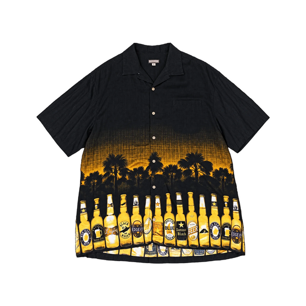 Vintage Beer Bottles Button-Up Short Sleeve Shirt