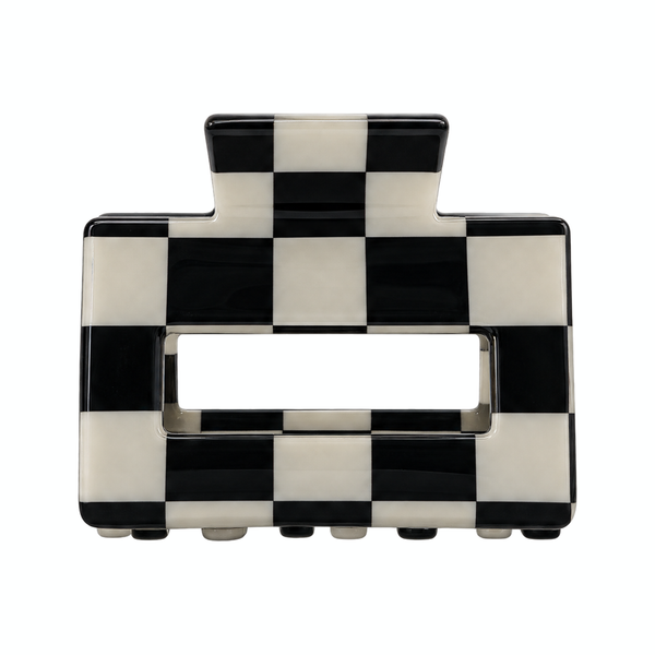 Black & White Checkered Hair Claw Clip
