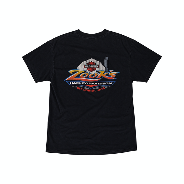 Vintage Harley Davidson 'Zooks' Black Front Pocket Graphic T-Shirt