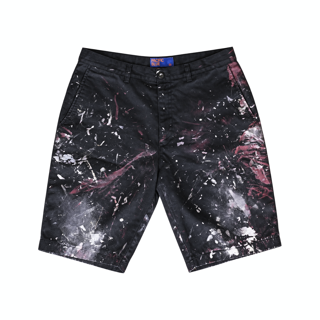 Vintage 90s Pacific Blue Splatterpaint Board Shorts