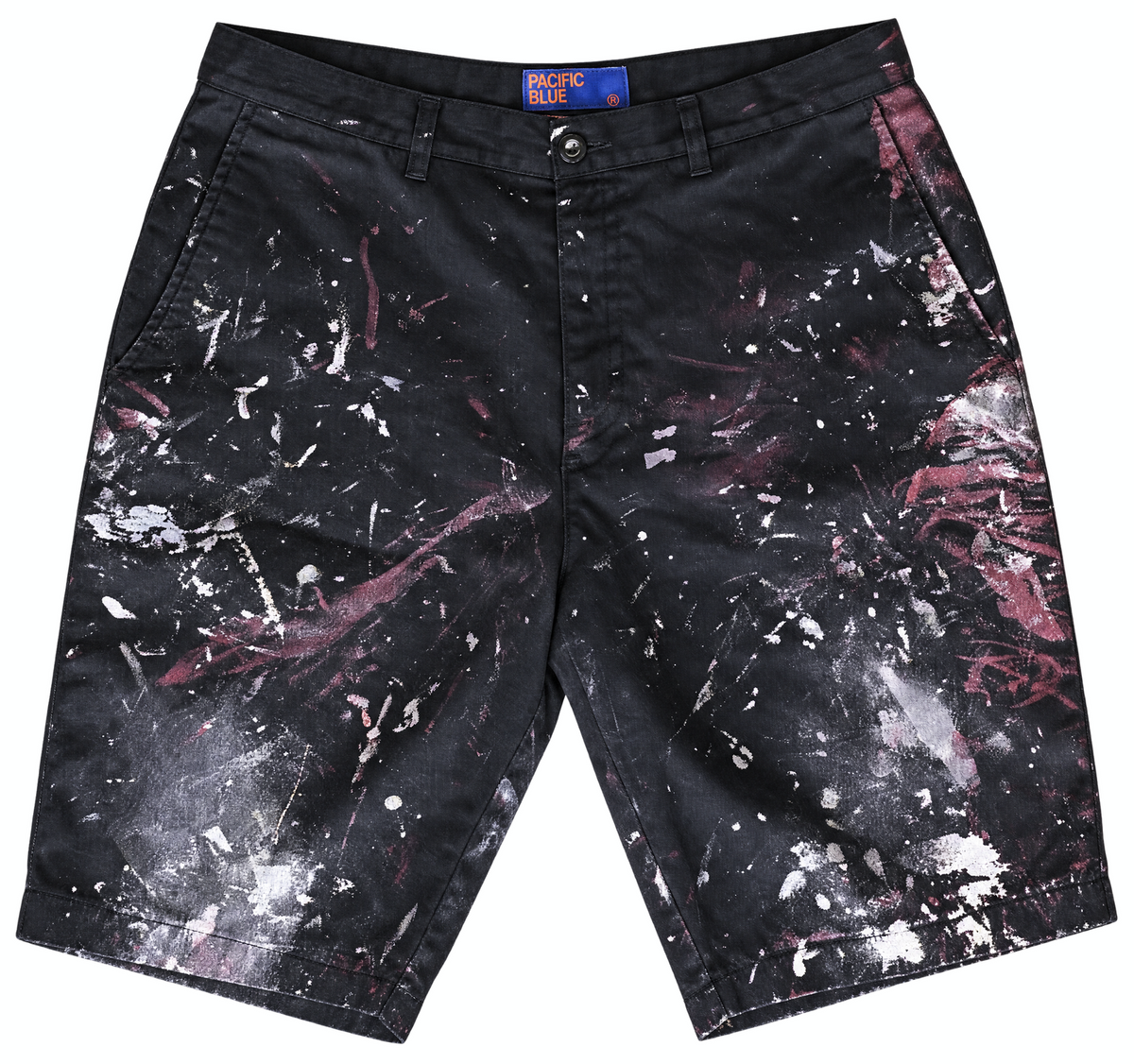 Vintage 90s Pacific Blue Splatterpaint Board Shorts